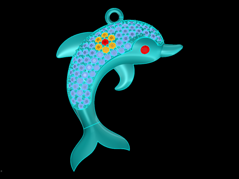 Dolphin pendant - Womens pendants - N628 3D प्रिंट मॉडल