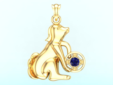 Dog pendant - Zodiac pendant - N836 Modèles 3D en vedette