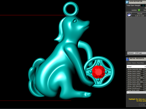 Dog pendant - Zodiac pendant - N836 Modèles 3D en vedette
