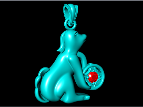 Dog pendant - Zodiac pendant - N836 Modèles 3D en vedette