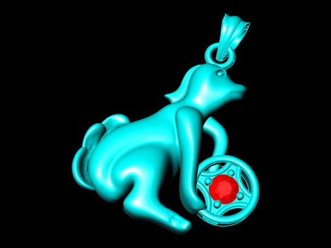 Dog pendant - Zodiac pendant - N836 Modèles 3D en vedette