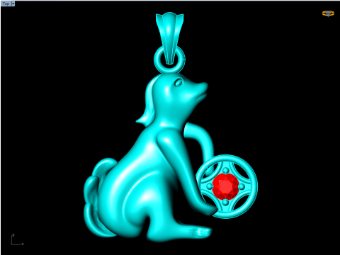 Dog pendant - Zodiac pendant - N836 Modèles 3D en vedette