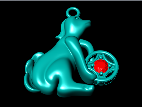 Dog pendant - Zodiac pendant - N836 Modèles 3D en vedette