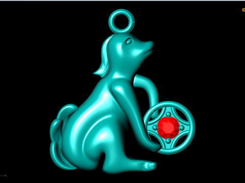Dog pendant - Zodiac pendant - N836 Modèles 3D en vedette
