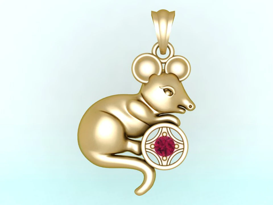 Mickey Mouse Pendant - Mouse Pendant - N1019 3D Print Model .c4d .max .obj .3ds .fbx .stl .blend