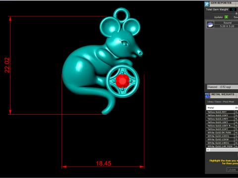 Mickey Mouse Pendant - Mouse Pendant - N1019 3D Baskı Modeli