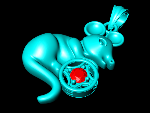 Mickey Mouse Pendant - Mouse Pendant - N1019 3D Baskı Modeli