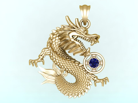 Dragon Pendant - Zodiac Pendant - N720 3D Baskı Modeli