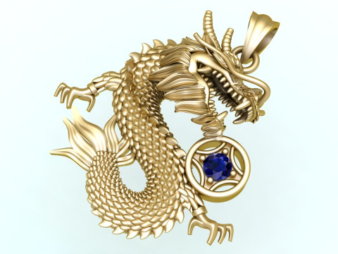Dragon Pendant - Zodiac Pendant - N720 3D Baskı Modeli
