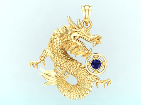 Dragon Pendant - Zodiac Pendant - N720 3D Baskı Modeli
