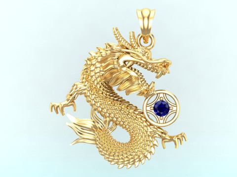 Dragon Pendant - Zodiac Pendant - N720 3D Baskı Modeli