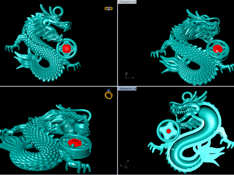 Dragon Pendant - Zodiac Pendant - N720 3D Baskı Modeli