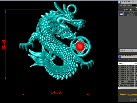 Dragon Pendant - Zodiac Pendant - N720 3D Baskı Modeli