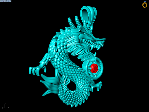 Dragon Pendant - Zodiac Pendant - N720 3D Baskı Modeli