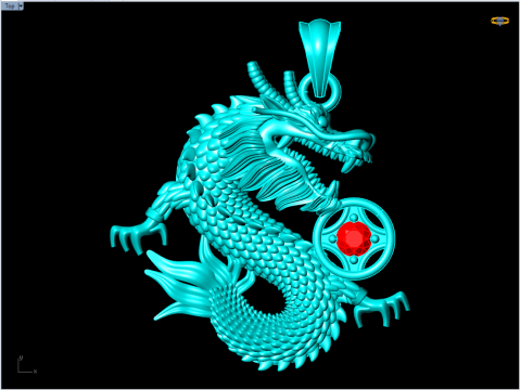Dragon Pendant - Zodiac Pendant - N720 3D Baskı Modeli