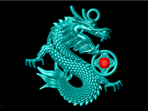 Dragon Pendant - Zodiac Pendant - N720 3D Baskı Modeli
