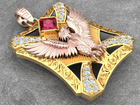 Eagle pendant - Mens pendant - N924 3D Принт Модель