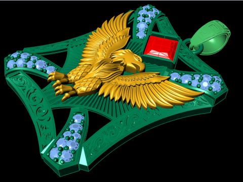 Eagle pendant - Mens pendant - N924 3D Принт Модель