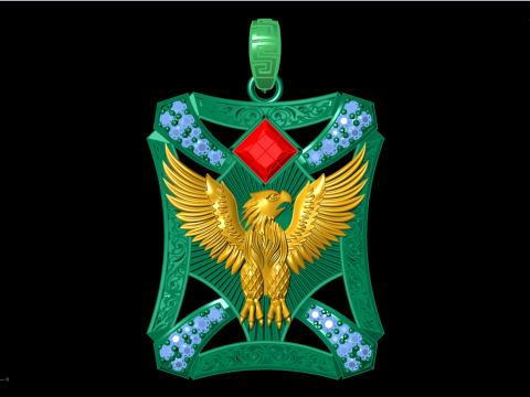 Eagle pendant - Mens pendant - N924 3D Принт Модель