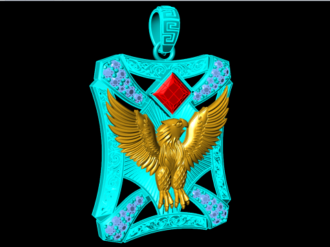 Eagle pendant - Mens pendant - N924 3D Принт Модель