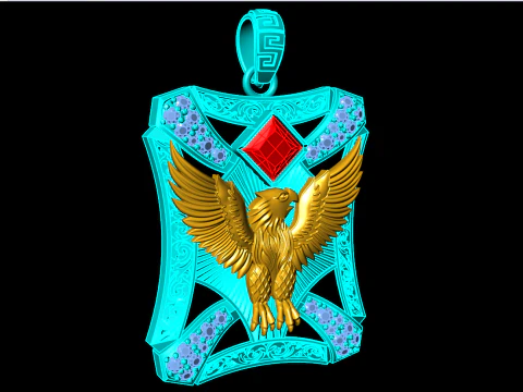 Eagle pendant - Mens pendant - N924 3D Print Model