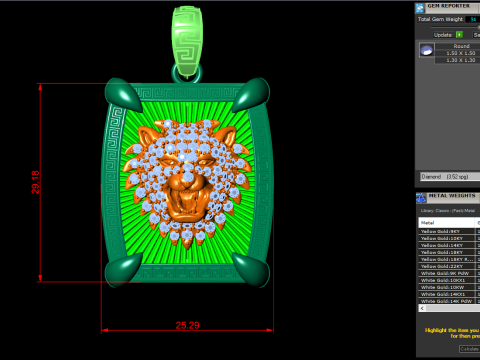 Tiger pendant - Mens pendant - N101224 3D 打印模型