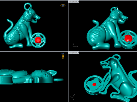 Tiger pendant - Zodiac pendant - N1151 Modello di stampa 3D