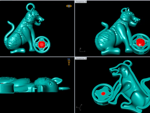 Tiger pendant - Zodiac pendant - N1151 3D Print Model
