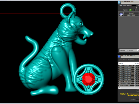 Tiger pendant - Zodiac pendant - N1151 Modello di stampa 3D