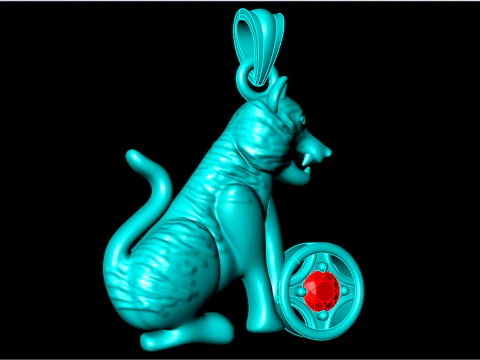 Tiger pendant - Zodiac pendant - N1151 3D Print Model
