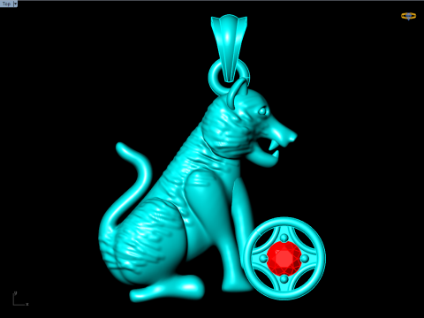 Tiger pendant - Zodiac pendant - N1151 Modello di stampa 3D