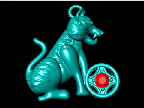 Tiger pendant - Zodiac pendant - N1151 3D Print Model