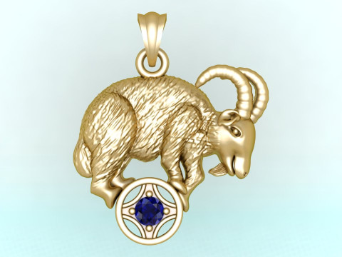 Goat pendant - Zodiac pendant - N1059 3D printmodel