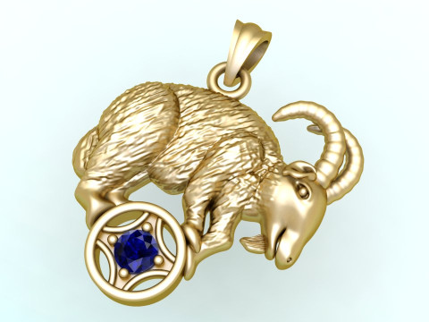 山羊吊坠 - 十二生肖吊坠 - N1059 3D 打印模型