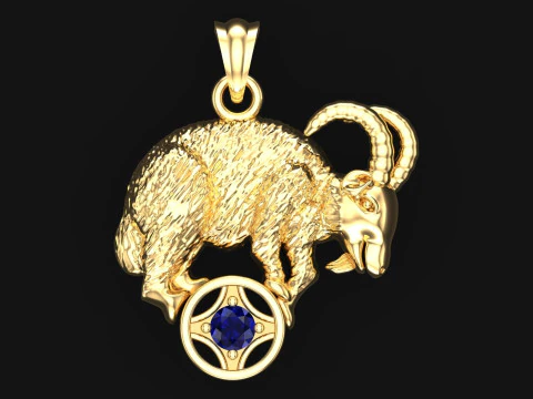 Goat pendant - Zodiac pendant - N1059 3D Print Model