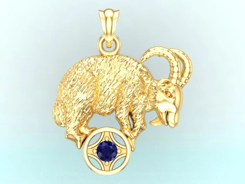 Goat pendant - Zodiac pendant - N1059 3D Print Model