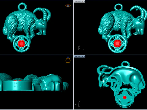Goat pendant - Zodiac pendant - N1059 3D Print Model