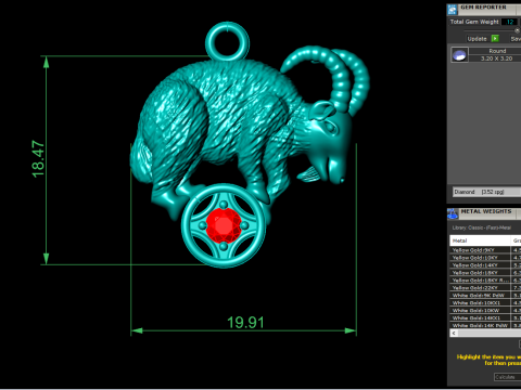 山羊吊坠 - 十二生肖吊坠 - N1059 3D 打印模型