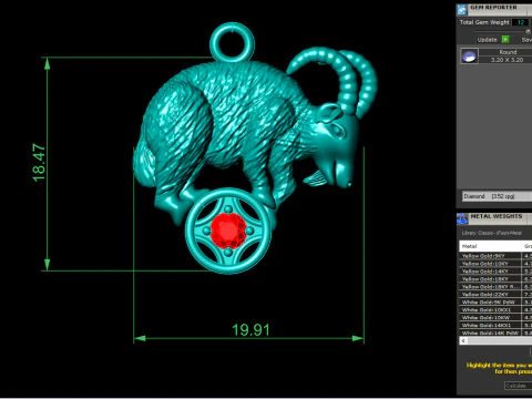 Goat pendant - Zodiac pendant - N1059 3D Print Model