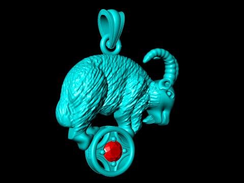 山羊吊坠 - 十二生肖吊坠 - N1059 3D 打印模型