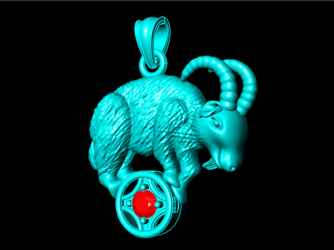 山羊吊坠 - 十二生肖吊坠 - N1059 3D 打印模型