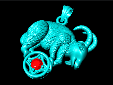 山羊吊坠 - 十二生肖吊坠 - N1059 3D 打印模型