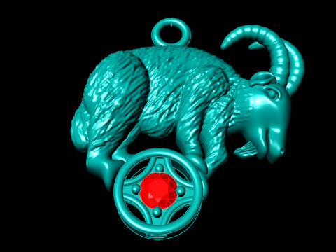 Goat pendant - Zodiac pendant - N1059 3D Print Model