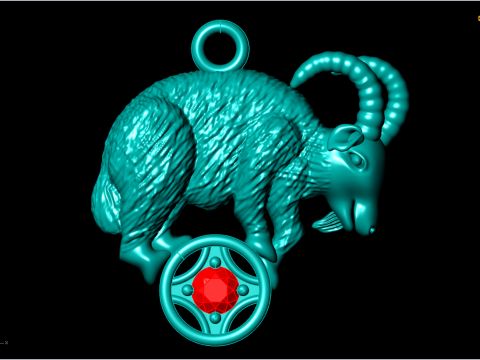 山羊吊坠 - 十二生肖吊坠 - N1059 3D 打印模型