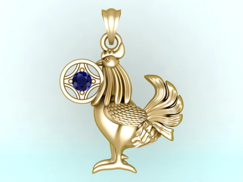 Chicken Pendant - Zodiac pendant - N253 3D Print Model .c4d .max .obj .3ds .fbx .stl .blend 