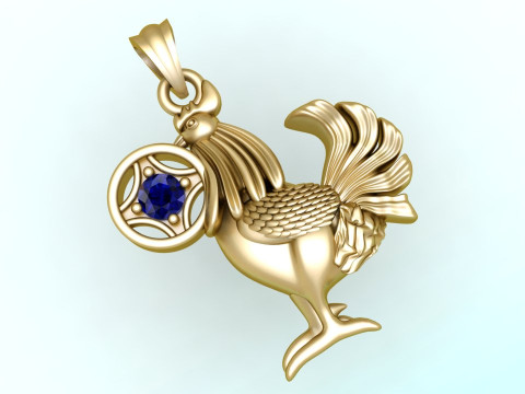 Chicken Pendant - Zodiac pendant - N253 3D Принт Модель