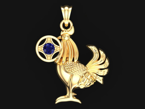 Chicken Pendant - Zodiac pendant - N253 3D Принт Модель