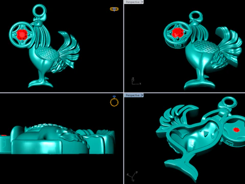 Chicken Pendant - Zodiac pendant - N253 3D Print Model