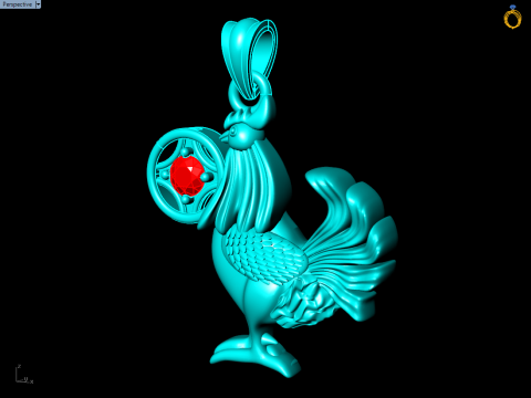 Chicken Pendant - Zodiac pendant - N253 3D Принт Модель