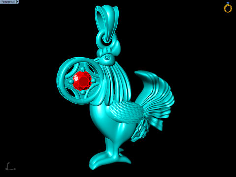 Chicken Pendant - Zodiac pendant - N253 3D Принт Модель
